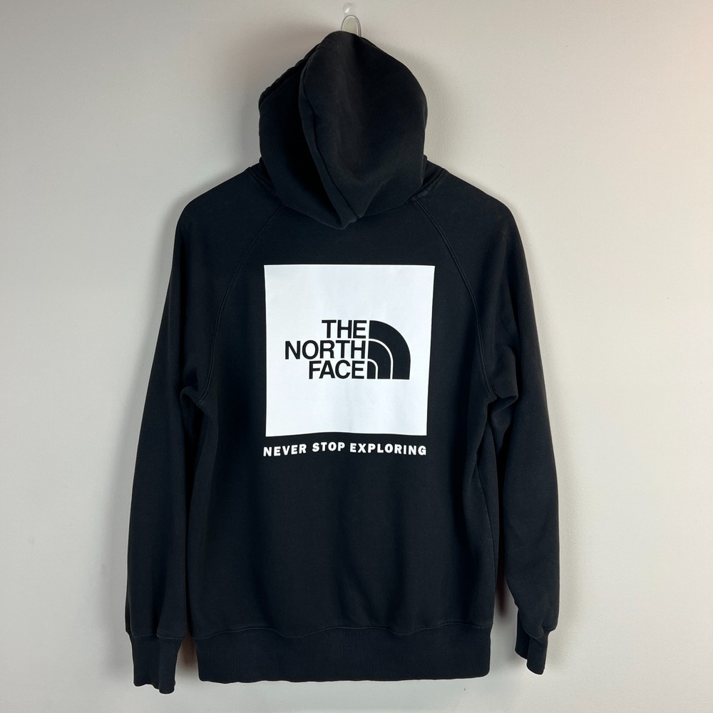 The North Face Box NSE Pullover Hoodie Sweatshirt Womens Medium Black Logo Comfy